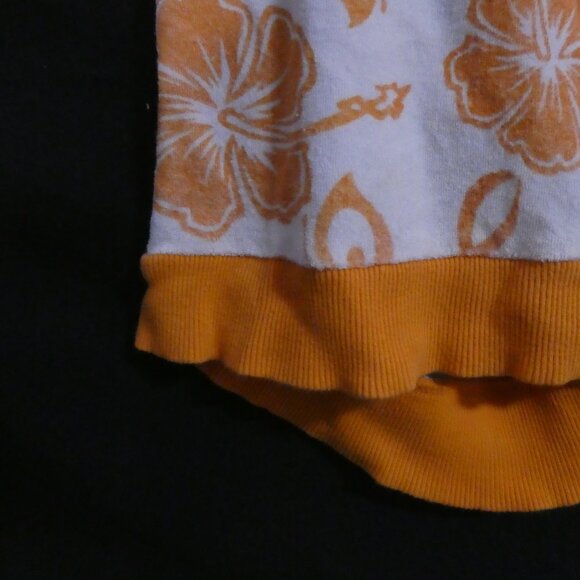 O'NEILL | medium | Terry Cloth White Lace-Up Top | Orange Flowers, String & Trim - Picture 6 of 15